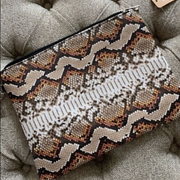 Faux Leather Snake Large Wristlet - Picture 8 of 8